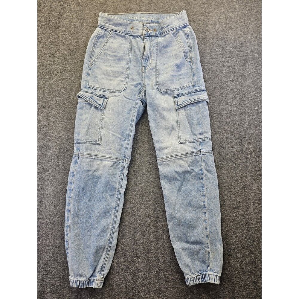 American Eagle Outfitters Light Wash Cargo Jeans